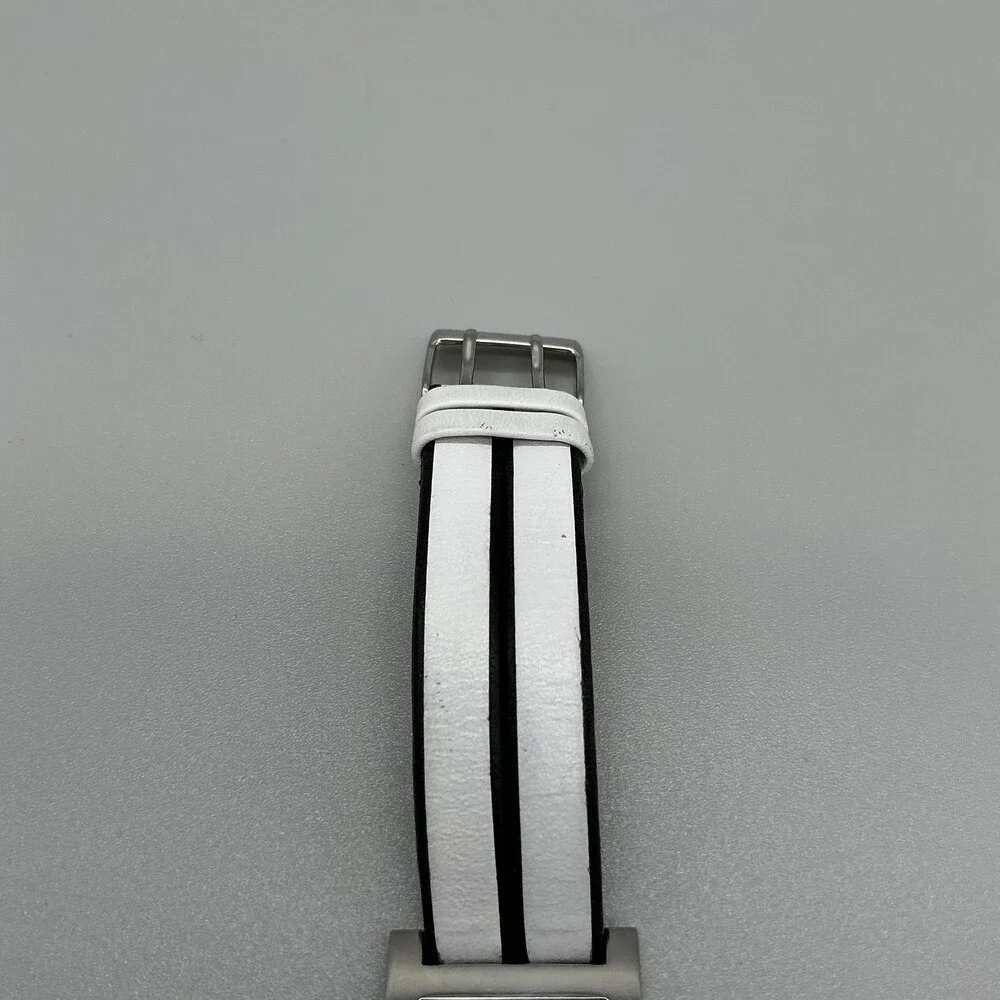 Skagen 228SSLW/8 Womens Watch 25mm White Dial Leather Stainless New Battery